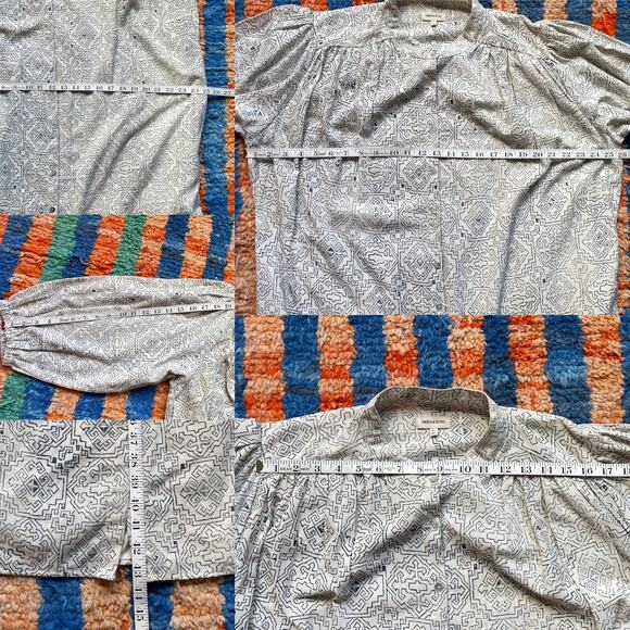 Umber & Ochre Samira Tunic Dress Sz L Natural Tile Block Boho Minimal Cotton - Picture 7 of 8